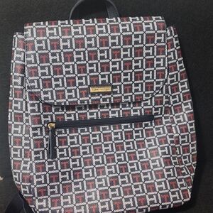 Tommy Hilfiger Navy, White & Red Logo-Print Backpack